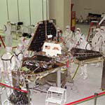 Photo of aerospace anodized aluminum name plate on Mars Pathfinder